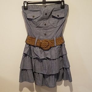 Girls tube top demin-like dress